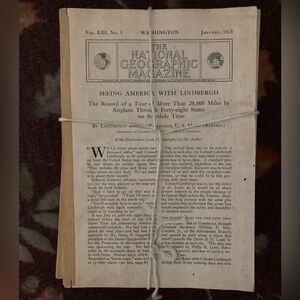 Vintage 1928 National Geographic Magazine FULL YEAR